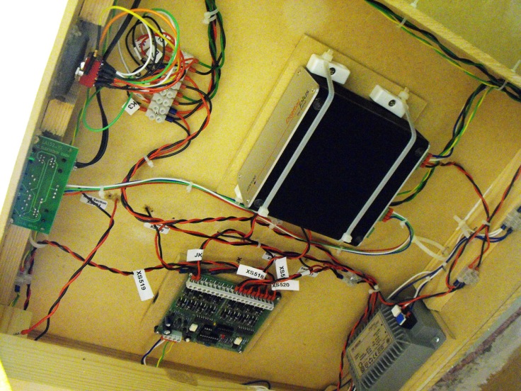 Wiring beneath the original baseboard module